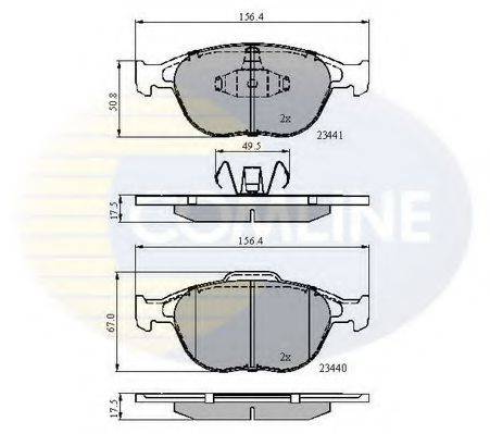 Комплект гальмівних колодок, дискове гальмо COMLINE CBP01150