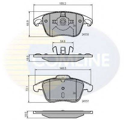 Комплект тормозных колодок, дисковый тормоз COMLINE CBP01720