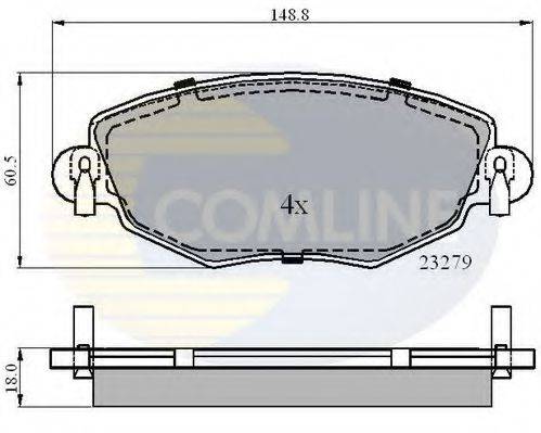 Комплект гальмівних колодок, дискове гальмо COMLINE CBP01110