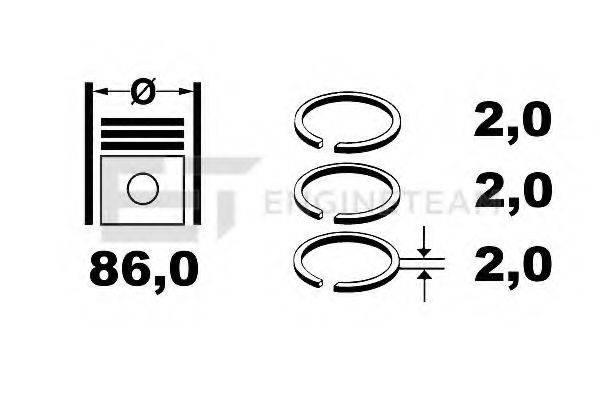 ET ENGINETEAM R1007500 Комплект поршневих кілець