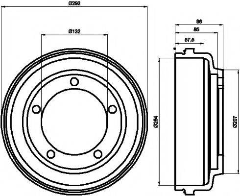 HELLA PAGID 8DT355300461 Гальмівний барабан