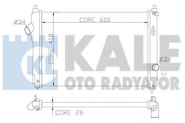 Радиатор, охлаждение двигателя KALE OTO RADYATOR 355100
