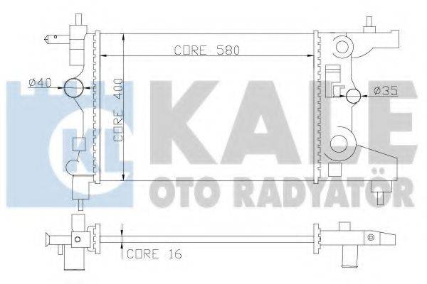 Радіатор, охолодження двигуна KALE OTO RADYATOR 355200