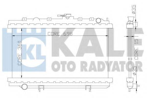 Радіатор, охолодження двигуна KALE OTO RADYATOR 363000
