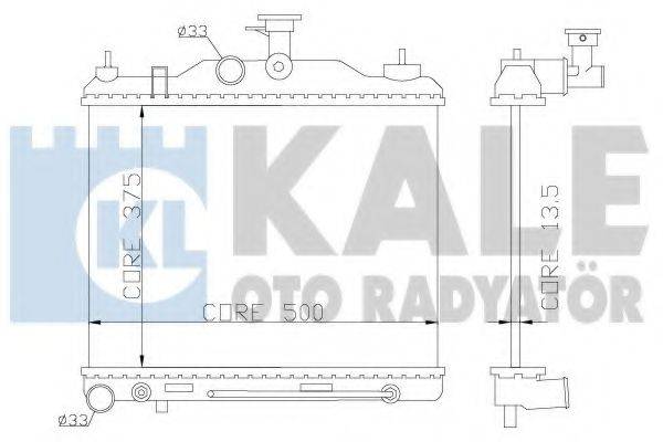 Радіатор, охолодження двигуна KALE OTO RADYATOR 369600