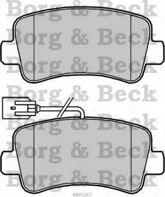 Комплект тормозных колодок, дисковый тормоз BORG & BECK BBP2267
