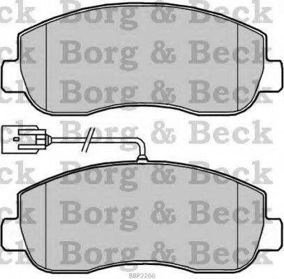 Комплект тормозных колодок, дисковый тормоз BORG & BECK BBP2266