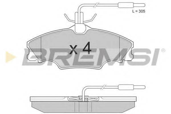 Комплект гальмівних колодок, дискове гальмо BREMSI BP2686