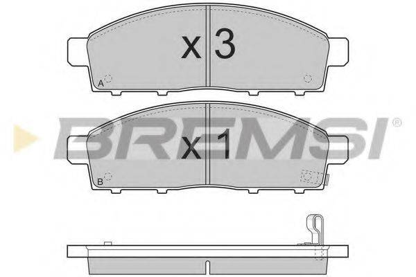 Комплект тормозных колодок, дисковый тормоз BREMSI BP3296