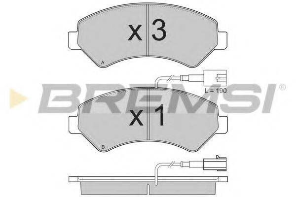 Комплект тормозных колодок, дисковый тормоз BREMSI BP3323