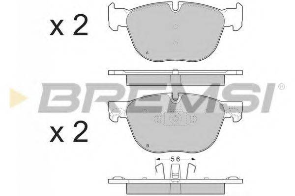 Комплект тормозных колодок, дисковый тормоз BREMSI BP3371