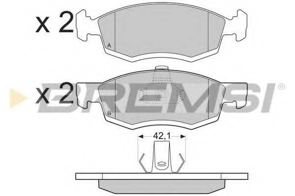 Комплект гальмівних колодок, дискове гальмо BREMSI BP3391