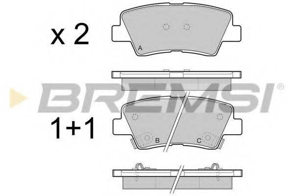 Комплект тормозных колодок, дисковый тормоз BREMSI BP3471