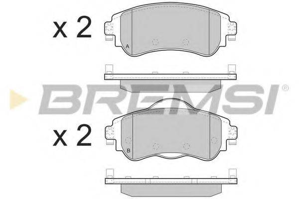 Комплект тормозных колодок, дисковый тормоз BREMSI BP3491