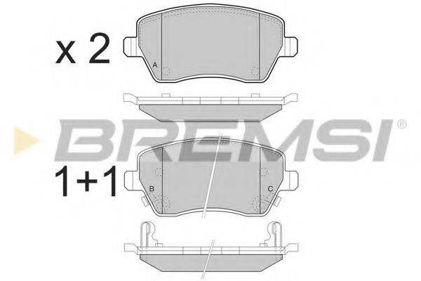 Комплект гальмівних колодок, дискове гальмо BREMSI BP3495