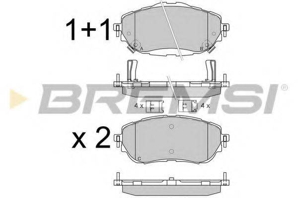 Комплект тормозных колодок, дисковый тормоз BREMSI BP3537