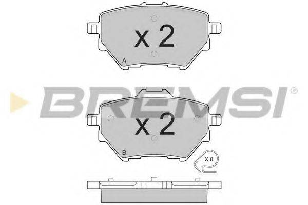 Комплект тормозных колодок, дисковый тормоз BREMSI BP3561