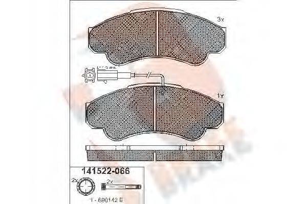 Комплект тормозных колодок, дисковый тормоз R BRAKE RB1522-066
