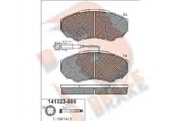 R BRAKE RB1523066 Комплект тормозных колодок, дисковый тормоз