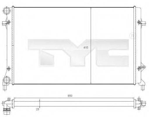 TYC 7020025 Радіатор, охолодження двигуна