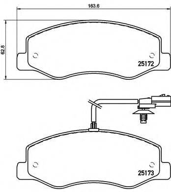 Комплект тормозных колодок, дисковый тормоз BREMBO P 68 061