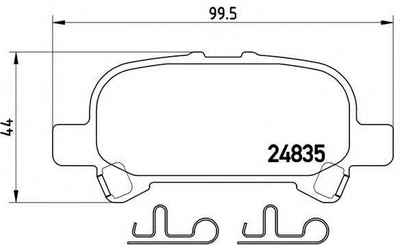 Комплект тормозных колодок, дисковый тормоз BREMBO P 83 110
