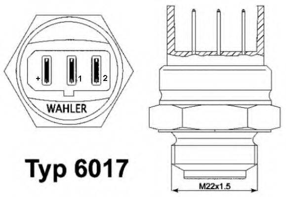 Термовиключатель, вентилятор радіатора; Термові вимикач, вентилятор радіатора WAHLER 6017.95D
