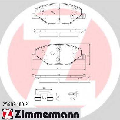 Комплект тормозных колодок, дисковый тормоз ZIMMERMANN 25682.180.2