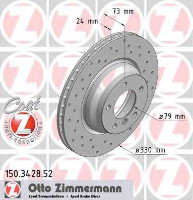 гальмівний диск ZIMMERMANN 150.3428.52