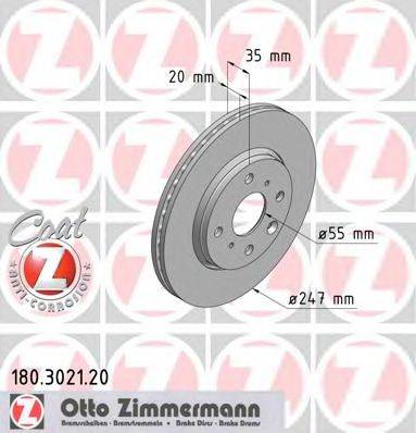 Тормозной диск ZIMMERMANN 180.3021.20
