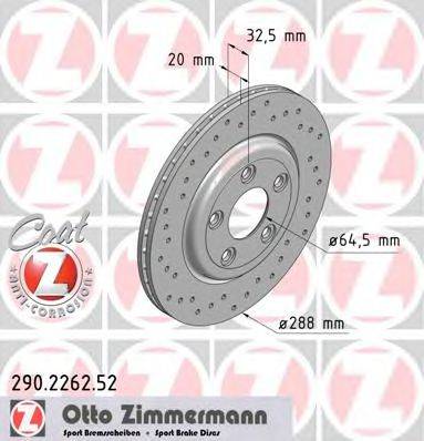 гальмівний диск ZIMMERMANN 290.2262.52