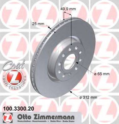 гальмівний диск ZIMMERMANN 100.3300.20