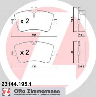 Комплект тормозных колодок, дисковый тормоз ZIMMERMANN 23144.195.1