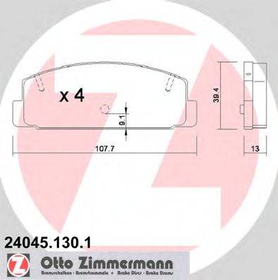 ZIMMERMANN 240451301 Комплект тормозных колодок, дисковый тормоз