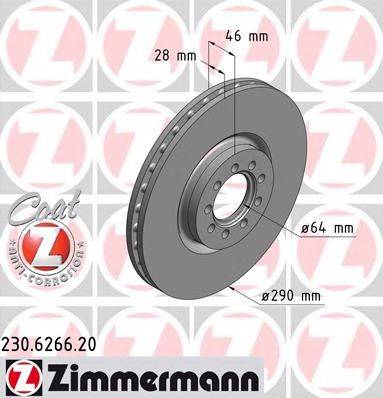 Тормозной диск ZIMMERMANN 230.6266.20