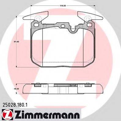 Комплект тормозных колодок, дисковый тормоз ZIMMERMANN 25028.180.1