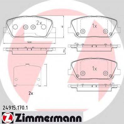 Комплект тормозных колодок, дисковый тормоз ZIMMERMANN 24915.170.1