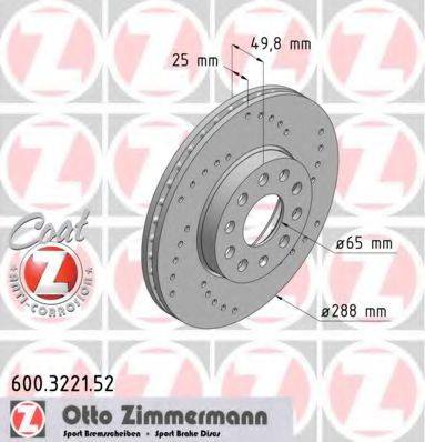 гальмівний диск ZIMMERMANN 600.3221.52