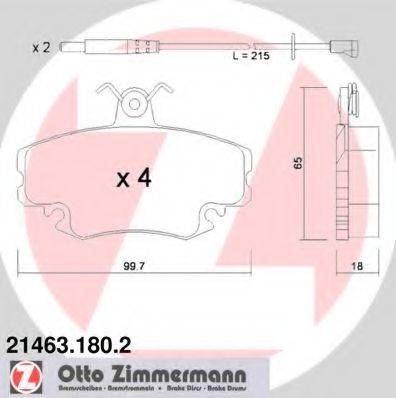 Комплект тормозных колодок, дисковый тормоз ZIMMERMANN 21463.180.2