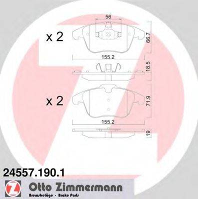 Комплект гальмівних колодок, дискове гальмо ZIMMERMANN 24557.190.1