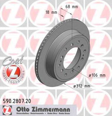 Тормозной диск ZIMMERMANN 590.2807.20