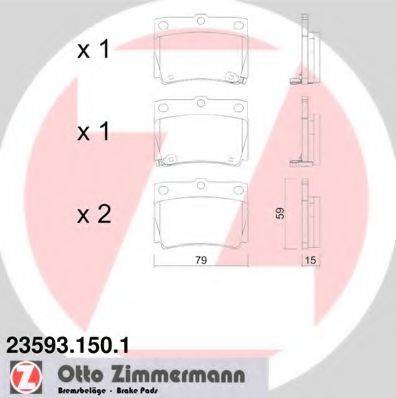 Комплект тормозных колодок, дисковый тормоз ZIMMERMANN 23593.150.1