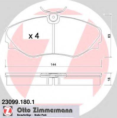 Комплект тормозных колодок, дисковый тормоз ZIMMERMANN 23099.180.1