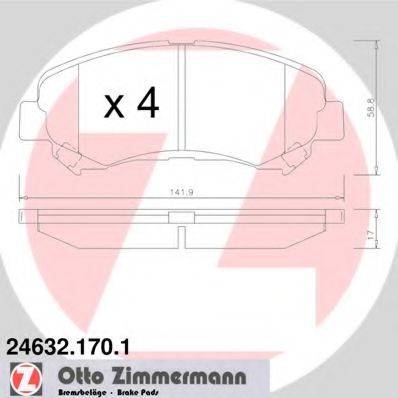 Комплект тормозных колодок, дисковый тормоз ZIMMERMANN 24632.170.1