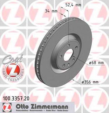 Тормозной диск ZIMMERMANN 100.3357.20