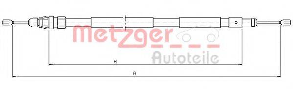 Трос, стояночная тормозная система METZGER 10.4709